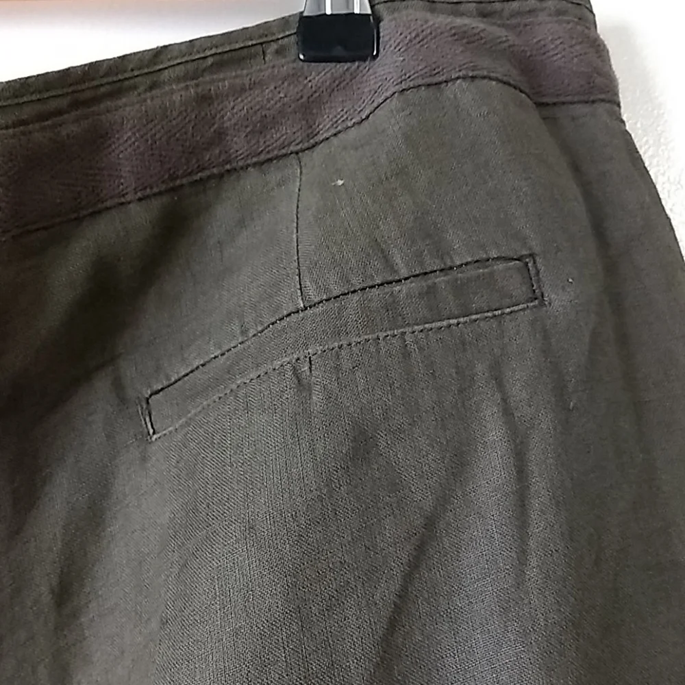 Talbot's Brown Irish Linen Peddle-pusher Pants